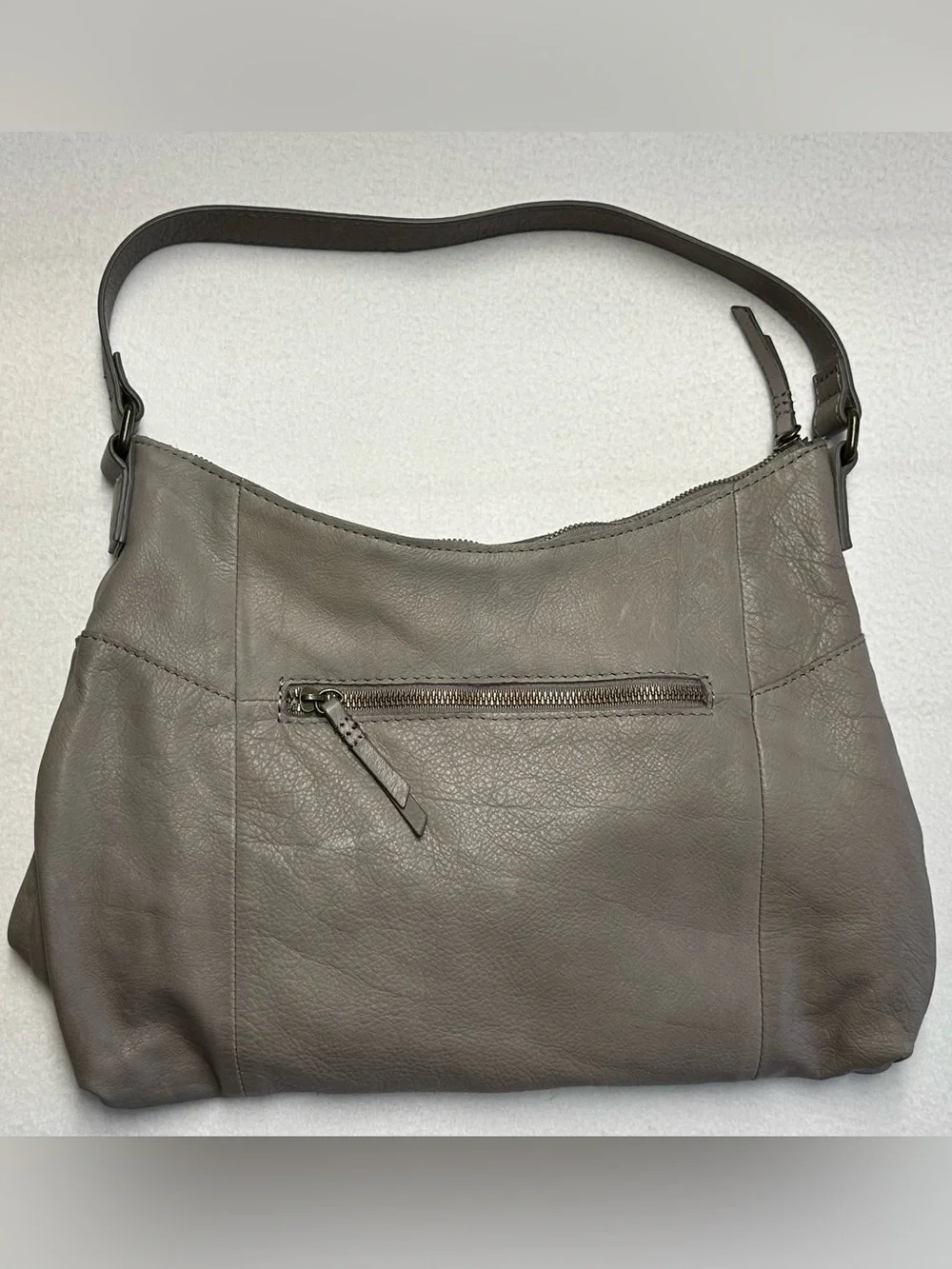 American Leather Co Gray Shoulder Bag • Soft Leather Hobo Tote